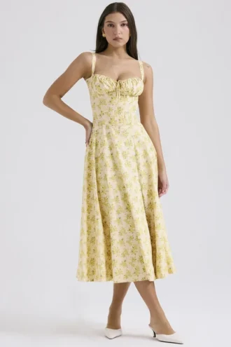 Sukienka Letnia z bawełny z nadrukiem kwiatowym w stylu vintage Carmen Buttercup