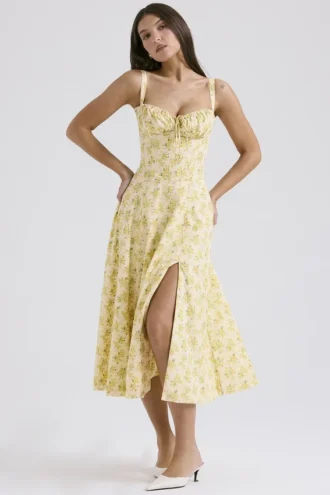 Sukienka Letnia z bawełny z nadrukiem kwiatowym w stylu vintage Carmen Buttercup