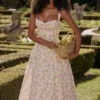 Sukienka Letnia z bawełny z nadrukiem Rosalee Ivory Meadow Sukienka Letnia z bawełny z nadrukiem Rosalee Ivory Meadow