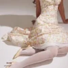 Sukienka Letnia z bawełny z nadrukiem Rosalee Ivory Meadow Sukienka Letnia z bawełny z nadrukiem Rosalee Ivory Meadow