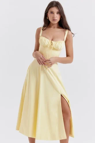 Sukienka Letnia z gorsetem Carmen w kolorze Buttercup Sukienka Letnia z gorsetem Carmen w kolorze Buttercup