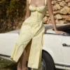 Sukienka Letnia z gorsetem Carmen w kolorze Buttercup Sukienka Letnia z gorsetem Carmen w kolorze Buttercup