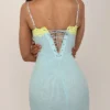 Sukienka maxi Aiza w kolorze ocean blue z kontrastową koronką
