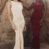 Sukienka maxi Akaia Champagne Waterfall Sukienka maxi Akaia Champagne Waterfall