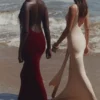 Sukienka maxi Akaia Champagne Waterfall Sukienka maxi Akaia Champagne Waterfall