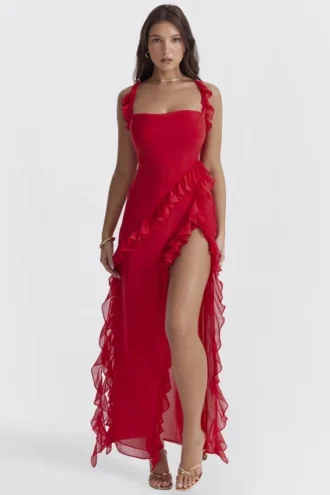 Sukienka maxi Ariela Cherry Ruffle Sukienka maxi Ariela Cherry Ruffle