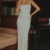 Sukienka maxi Calla Silver Pearl z ozdobami Sukienka maxi Calla Silver Pearl z ozdobami