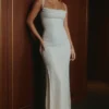Sukienka maxi Calla Silver Pearl z ozdobami Sukienka maxi Calla Silver Pearl z ozdobami