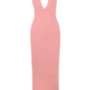 Sukienka maxi Camelia w kolorze morelowym z głębokim dekoltem Sukienka maxi Camelia w kolorze morelowym z głębokim dekoltem
