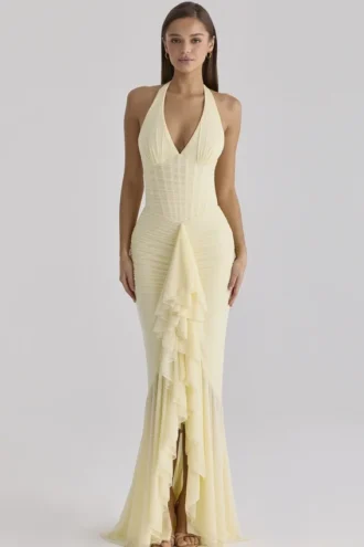 Sukienka maxi Carmine Lemon Mesh Silhouette Sukienka maxi Carmine Lemon Mesh Silhouette