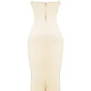 Sukienka maxi Costanza Vintage w kolorze kremowym