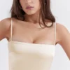 Sukienka maxi Costanza Vintage w kolorze kremowym