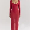 Sukienka maxi Everly Holly z siateczki w kolorze czerwonym z Body Sukienka maxi Everly Holly z siateczki w kolorze czerwonym z Body