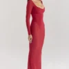 Sukienka maxi Everly Holly z siateczki w kolorze czerwonym z Body Sukienka maxi Everly Holly z siateczki w kolorze czerwonym z Body