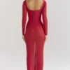 Sukienka maxi Everly Holly z siateczki w kolorze czerwonym z Body Sukienka maxi Everly Holly z siateczki w kolorze czerwonym z Body