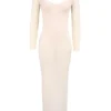 Sukienka maxi Everly z siateczki w kolorze pudrowym z wbudowanym Body Sukienka maxi Everly z siateczki w kolorze pudrowym z wbudowanym Body
