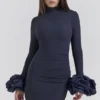 Sukienka maxi Fabienne Midnight z falbanowymi rękawami