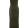 Sukienka maxi Fayette z miękkiej, puszystej dzianiny w kolorze khaki Sukienka maxi Fayette z miękkiej, puszystej dzianiny w kolorze khaki
