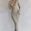 Sukienka maxi Giovanna Stone z kwiatową koronką