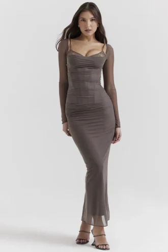 Sukienka maxi Katarina Smoke