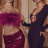 Sukienka maxi Keana z prążkowanej dzianiny w kolorze winogronowym Sukienka maxi Keana z prążkowanej dzianiny w kolorze winogronowym