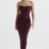 Sukienka maxi Lani Merlot z gorsetem