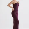 Sukienka maxi Lani Merlot z gorsetem