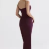 Sukienka maxi Lani Merlot z gorsetem