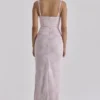 Sukienka maxi Lini Baby w kolorze jasnoróżowym z koronką i siateczką