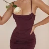 Sukienka maxi Milena w kolorze ciemnej wiśni z gorsetem Sukienka maxi Milena w kolorze ciemnej wiśni z gorsetem