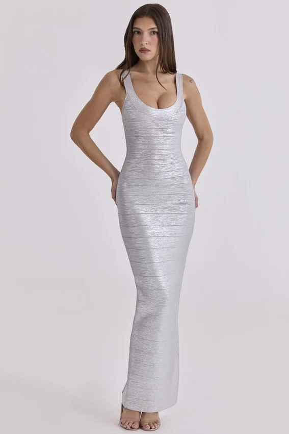 Sukienka maxi OG Silver Bandage – edycja limitowana Sukienka maxi OG Silver Bandage – edycja limitowana