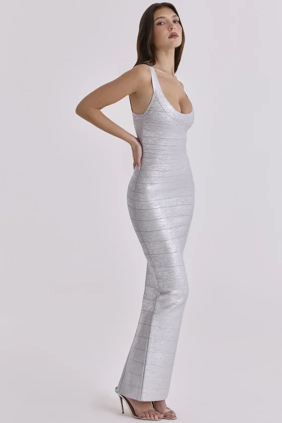 Sukienka maxi OG Silver Bandage – edycja limitowana Sukienka maxi OG Silver Bandage – edycja limitowana