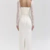 Sukienka maxi Perdi Vintage w kolorze kości słoniowej z satyny Sukienka maxi Perdi Vintage w kolorze kości słoniowej z satyny