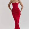 Sukienka maxi Persephone Scarlet bez ramiączek z gorsetem Sukienka maxi Persephone Scarlet bez ramiączek z gorsetem