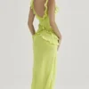Sukienka maxi Pixie Lime z falbanami Sukienka maxi Pixie Lime z falbanami