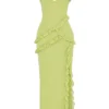 Sukienka maxi Pixie Lime z falbanami Sukienka maxi Pixie Lime z falbanami