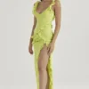 Sukienka maxi Pixie Lime z falbanami Sukienka maxi Pixie Lime z falbanami