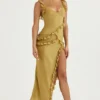 Sukienka maxi Pixie Olive Ruffle Sukienka maxi Pixie Olive Ruffle