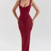 Sukienka maxi Robina z elastycznej siateczki w kolorze wina Sukienka maxi Robina z elastycznej siateczki w kolorze wina