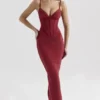 Sukienka maxi „Romy” z siateczki w kolorze wina Sukienka maxi „Romy” z siateczki w kolorze wina