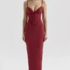 Sukienka maxi „Romy” z siateczki w kolorze wina Sukienka maxi „Romy” z siateczki w kolorze wina