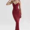Sukienka maxi „Romy” z siateczki w kolorze wina Sukienka maxi „Romy” z siateczki w kolorze wina