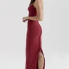 Sukienka maxi „Romy” z siateczki w kolorze wina Sukienka maxi „Romy” z siateczki w kolorze wina