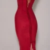 Sukienka maxi „Romy” z siateczki w kolorze wina Sukienka maxi „Romy” z siateczki w kolorze wina