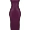 Sukienka maxi Sahara z wegańskiej skóry w kolorze merlot Sukienka maxi Sahara z wegańskiej skóry w kolorze merlot