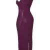 Sukienka maxi Sahara z wegańskiej skóry w kolorze merlot Sukienka maxi Sahara z wegańskiej skóry w kolorze merlot