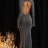 Sukienka maxi Sancha Steel Metallic Sukienka maxi Sancha Steel Metallic