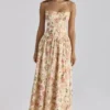 Sukienka maxi z bawełny w nadruk Rona Warm Rose Sukienka maxi z bawełny w nadruk Rona Warm Rose