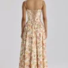 Sukienka maxi z bawełny w nadruk Rona Warm Rose Sukienka maxi z bawełny w nadruk Rona Warm Rose