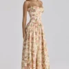 Sukienka maxi z bawełny w nadruk Rona Warm Rose Sukienka maxi z bawełny w nadruk Rona Warm Rose